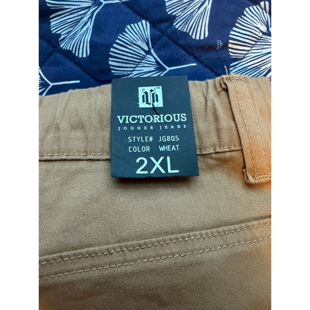 Victorious LA Men’s 2XL Wheat Cargo Jogger Pants JG805 NWT Stretch - Picture 5 of 7